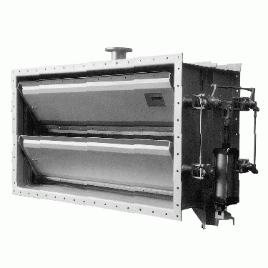 One or multiple louver rectangular section flange mounted louver damper for gas regulation/control and isolation